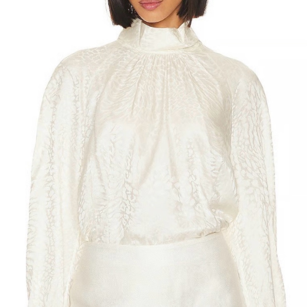 Frame Denim Cream Textured Blouse